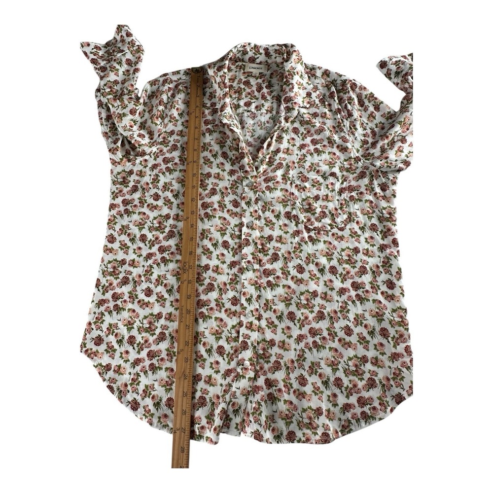L'agence Ryan Women‎ Floral Button Down 3/4 Sleeves Women's Size Large - Picture 8 of 13